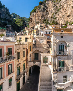 Scenic summer sight in Atrani, Amalfi Coast, Province of Salerno, Campania, Italy.