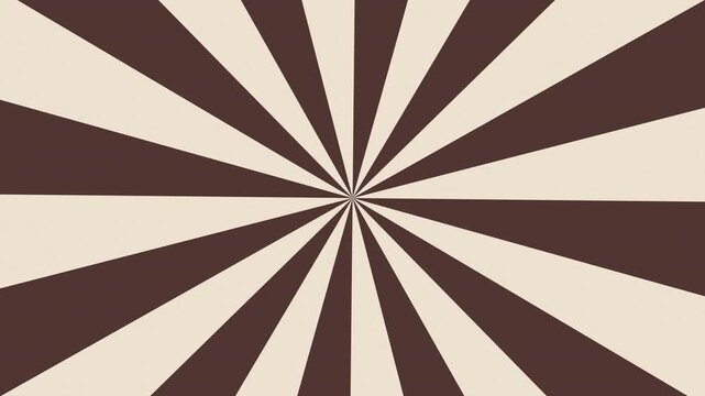 Mid Century Retro Sunburst Rays Rotating Slowly on Cream Paper Background with Grain Texture