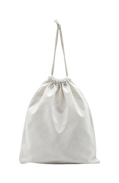 White canvas drawstring bag png cotton drawstring bag png reusable drawstring isolated transparent background image