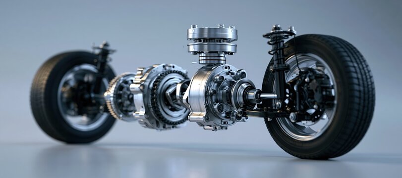 Automotive drivetrain and suspension system separated into floating mechanical layers