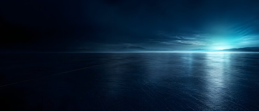 Dark Fintech Background with Teal Horizon Glow for Premium Corporate Web Design