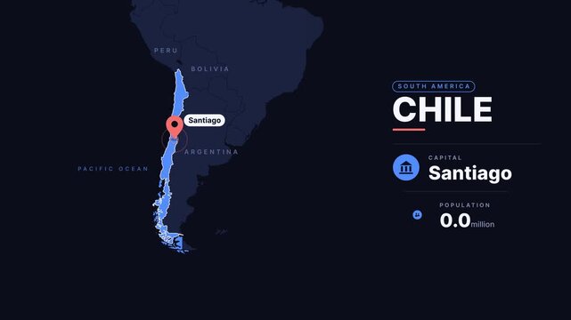 Chile Country Infographic Map Animation