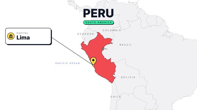 Peru Country Data Infographic Map Animation