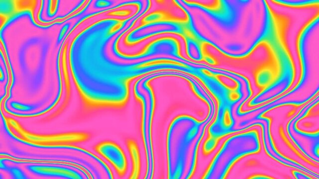 Vibrant psychedelic liquid gradient with shifting neon pink and electric blue colors creating hypnotic fluid motion patterns across glowing abstract visual surfaces smoothly