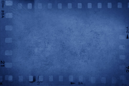 Film negatives blue background