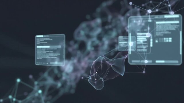 Abstract digital network wave