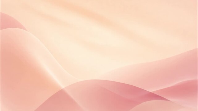 Soft pastel pink and beige silk waves moving gently across a warm elegant background for beauty and cosmetics