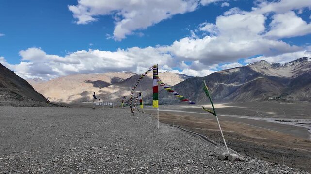 driving through the roads of Ladakh in the Indian Himalayas