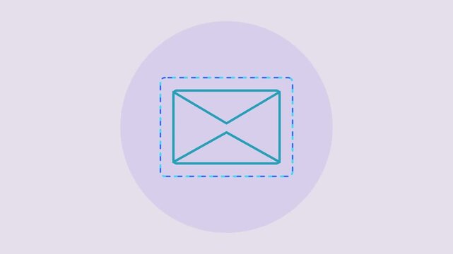 Animated envelope icon with pulsing border for digital communication and email marketing concepts message