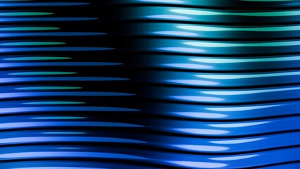 Horizontal Sculpted Ribbed Glass Cascade with Emerald Jade and Turquoise Portal Glow © AlexGuda