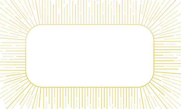 Vintage Sunburst Rectangular Frame With Sun Rays