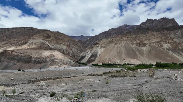 driving through the roads of Ladakh in the Indian Himalayas