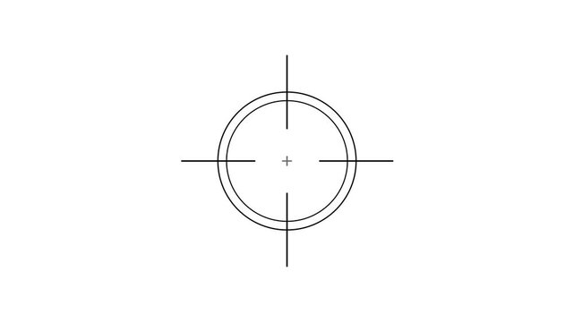 Target radar icon animation. Military training, Military target icon animation on white background. Crosshair, gun aim, sniper target. 4k video