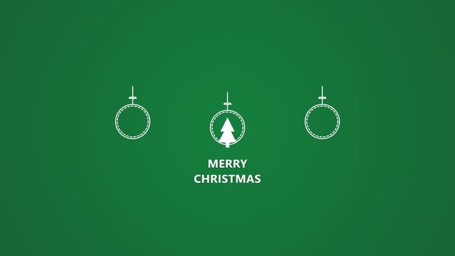 Minimalist Merry Christmas background with hanging tree ornament and greeting