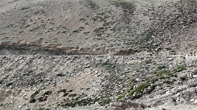 driving through the roads of Ladakh in the Indian Himalayas