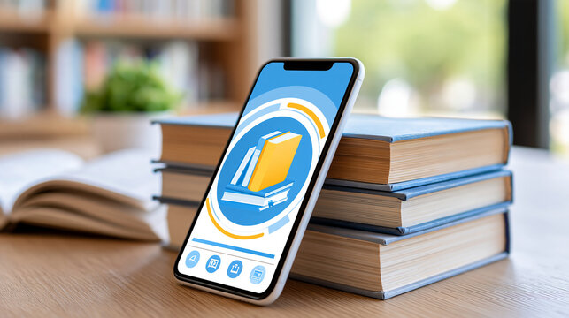 Close-up of a smartphone displaying a daily reading challenge with progress tracking and a digital book preview, reading habits, mobile learning, literacy development, educational