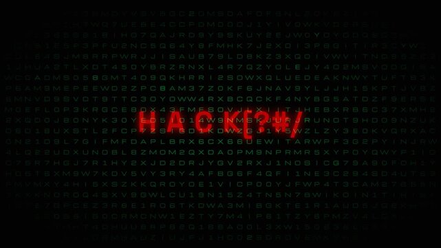 Hacked Alert Digital Cyber Security Threat Warning Animation