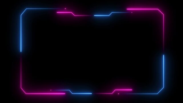 Hud frames blue & pink user interface elements design modern technology futuristic control panel screen digital hologram.abstract tech sci hologram frame template design Motion graphics of concept 4k