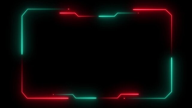 Hud frames red and cyan user interface elements design modern technology futuristic control panel screen digital hologram.abstract tech sci hologram frame template design Motion graphics of concept 4k