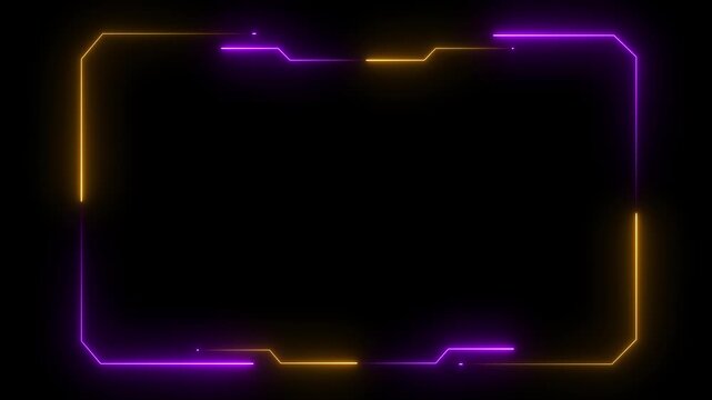 Hud frames orange & purple user interface elements design modern technology futuristic control panel screen digital hologram.abstract tech sci hologram frame template design Motion graphics of concept