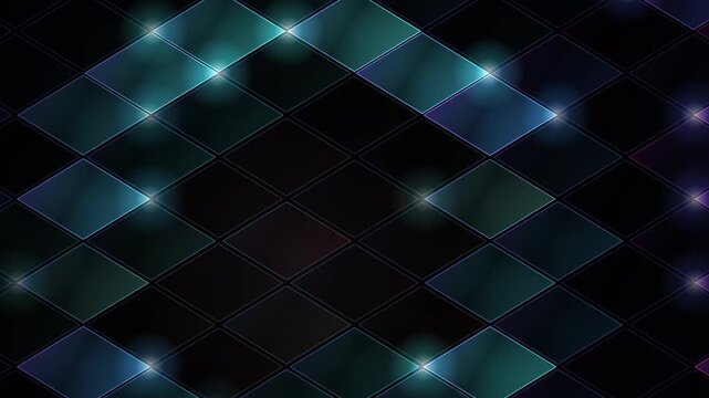 Abstract Neon Glowing Geometric Diamond Shapes Motion Background Pattern