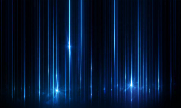 Vertical beams of blue light create a futuristic digital effect. The light streaks vary in intensity and brightness across the dark background. This glowing pattern is ideal for technology.