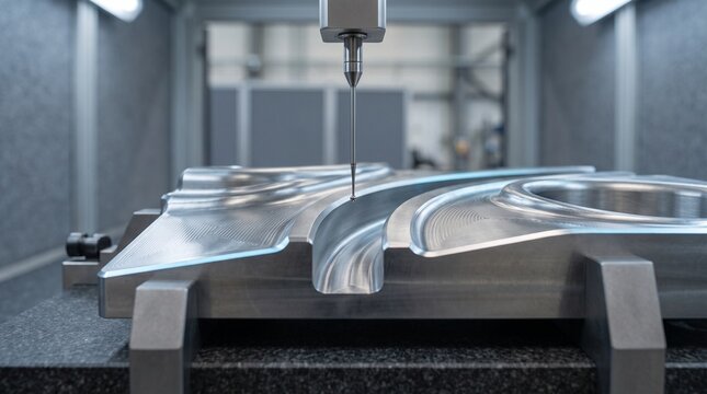Precision stylus examines a flowing machined surface