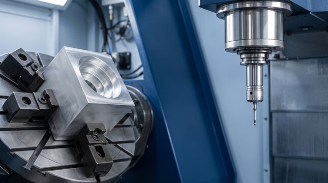 Spindle probe aligns above a stepped bore