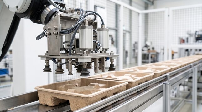 Robotic tooling aligns carriers on an automated line