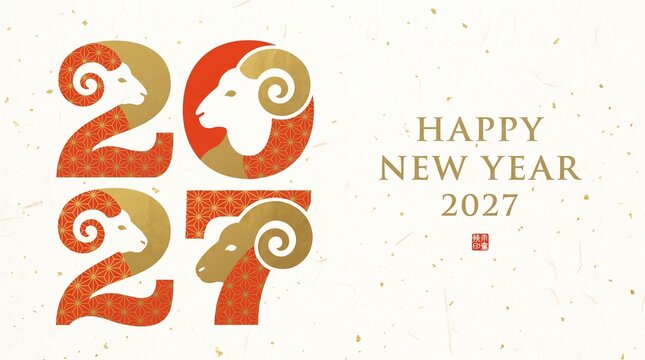 Empty running track with 2027 text and forward arrow on red rubber lane, athletic stadium new year concept