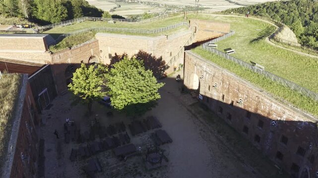Srebrna Gora Fortress, Srebrna Gora, Lower Silesia, Poland, aerial drone view