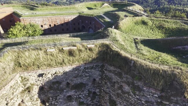 Srebrna Gora Fortress, Srebrna Gora, Lower Silesia, Poland, aerial drone view