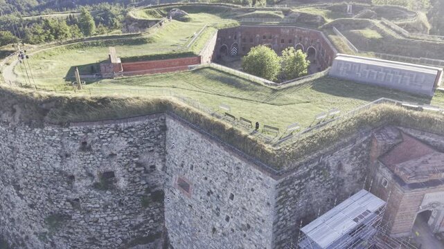 Srebrna Gora Fortress, Srebrna Gora, Lower Silesia, Poland, aerial drone view