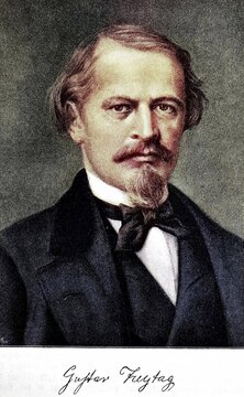 Gustav Freytag, 13 July 1816, 30 April 1895, was a German writer, digital reproduction of an original from the 19th century, original date unknown