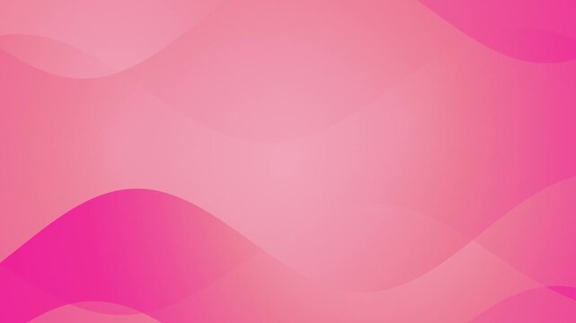 Abstract animated background with flowing waves in shades of pink, smooth layered curves and copy space