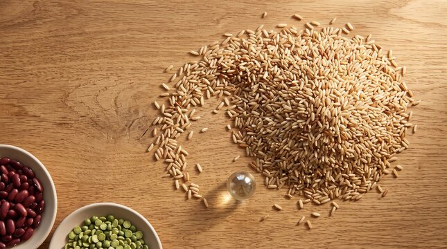 Brown rice and legumes for Vitamin B1 food content