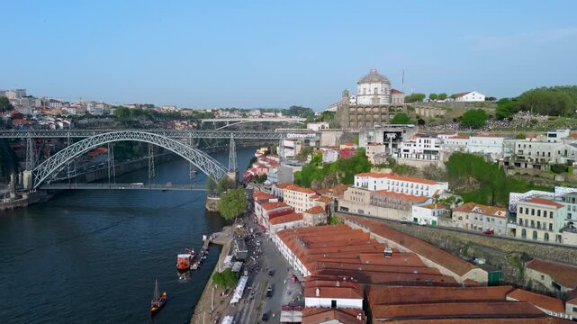 Dom Lu&iacute;s I Bridge and Serra do Pilar Above the Douro