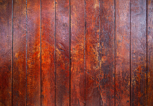 Rustic Dark Reddish Brown Wood Plank Background.