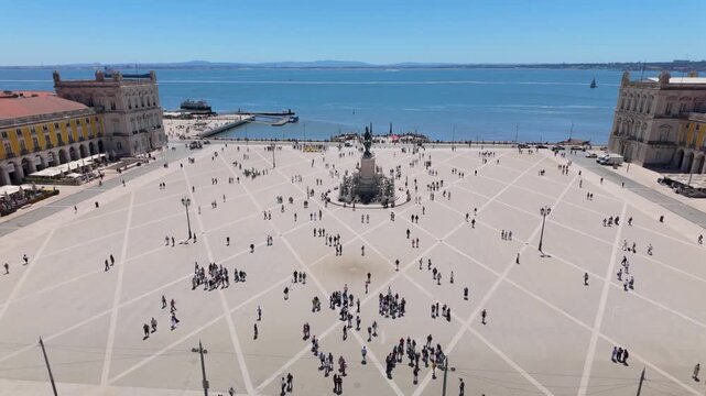 Pra&ccedil;a do Com&eacute;rcio and the Tagus Waterfront in Lisbon