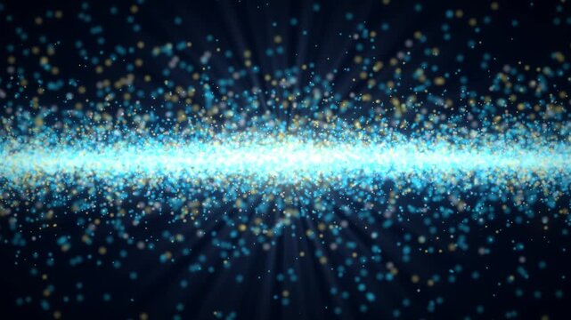Luxury 09 sapphire gold celestial stream rays particle stream motion background, awards gala keynote presentation backdrop.
