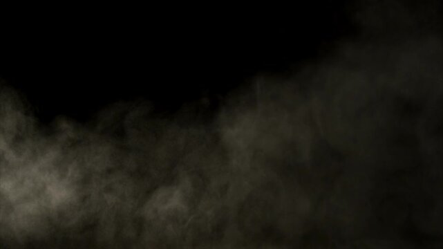 Dark Cinematic Smoke Overlay with Wispy Gray Fog for Video Compositing