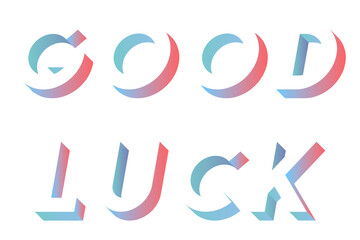 Isometric word Good luck typography design element © Rawpixel.com