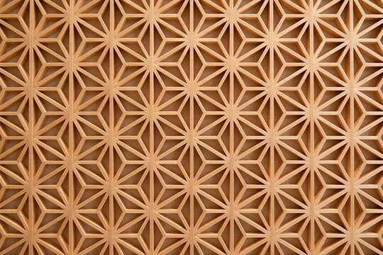 Japanese kumiko asanoha hemp leaf wood lattice seamless texture