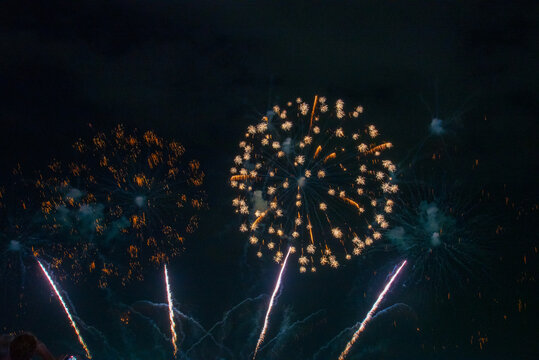 Blue Firework celebrate anniversary happy new year 2027, 4th of july holiday festival. Countdown to new year 2026 festival party time event. blue firework in night time celebrate national holiday