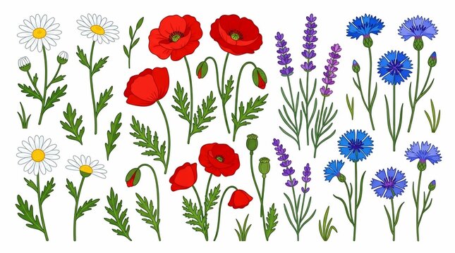 Wildflower floral set