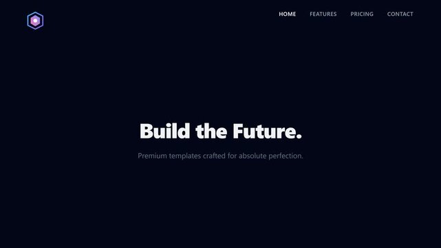 A premium microstock-safe logo reveal animation where an abstract logo scales up with a slight rotation, holds focus, and smoothly transitions to the top-left header position as the UI fades in.