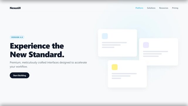 Microstock-safe splash screen animation where the screen splits horizontally and the halves slide up and down (curtain effect) to reveal a sleek home page, featuring a laser glow split and smooth para