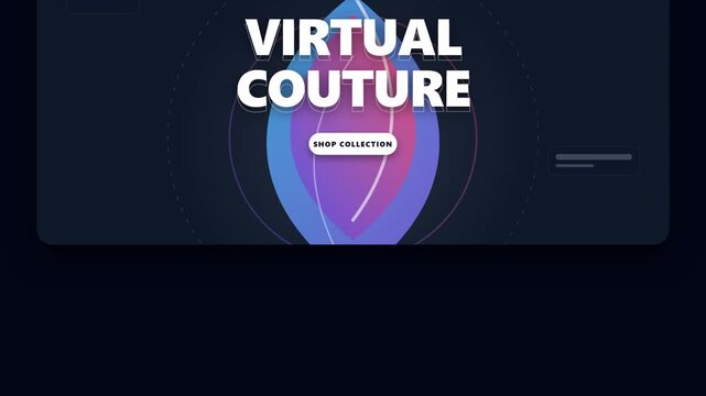 A premium microstock-safe UI animation demonstrating a high-end parallax scroll effect. As the page scrolls, the background 'model' (abstract art) moves at a slower rate than the foreground typography