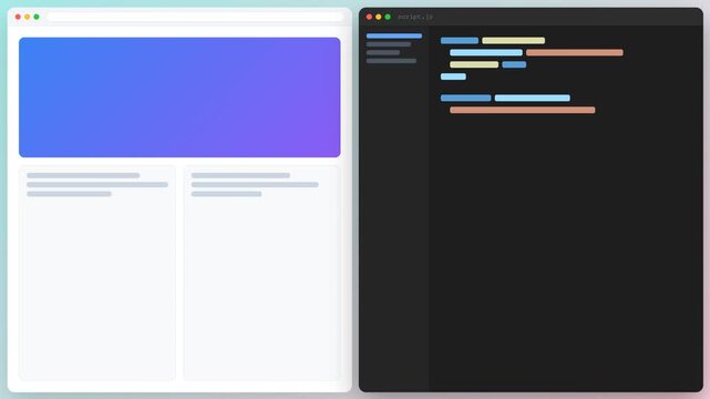 A centered application window seamlessly squeezes and docks to the left half of the screen, revealing a second multitasking window on the right.