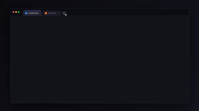 Animation of a browser window splitting into two side-by-side views, with a center divider appearing and content pushing outward from the middle.